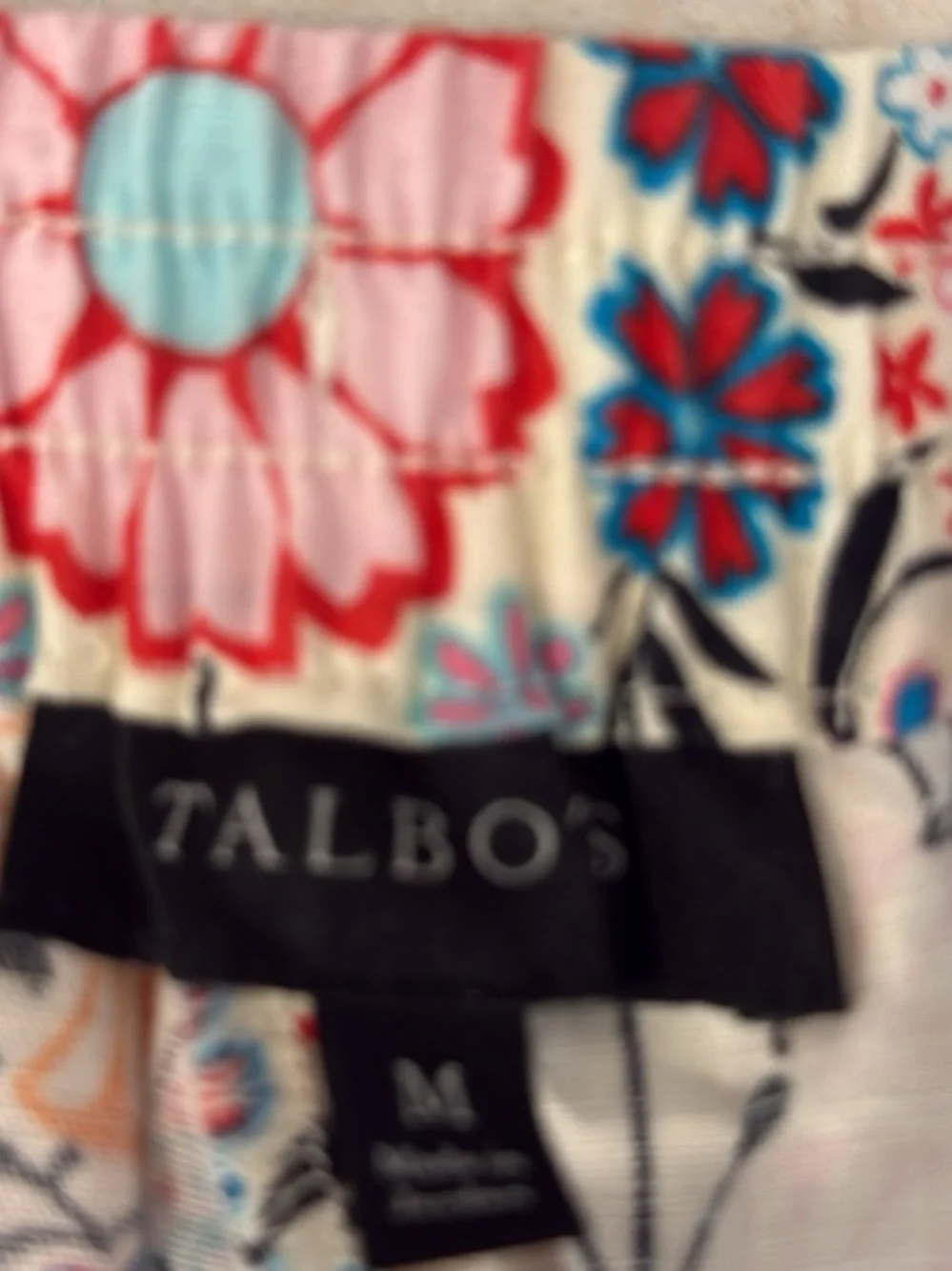 Talbots Floral Drawstring Bermuda Shorts - White, Pink, Orange, Blue